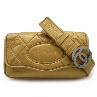 Chanel Pre-owned Leren Heuptas - Dames - Pre-owned - Geel - Maat: ONE Size Leer