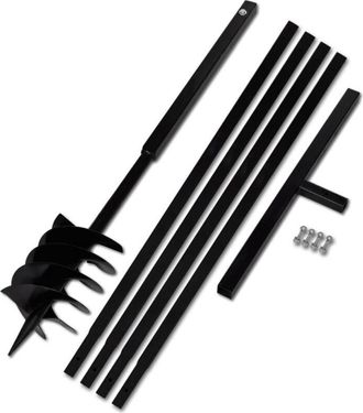 vidaXL Taladro De Tierra Con Mango 180 Mm Con Tubo De Extensi&oacute;n 5 M Acero Vidaxl