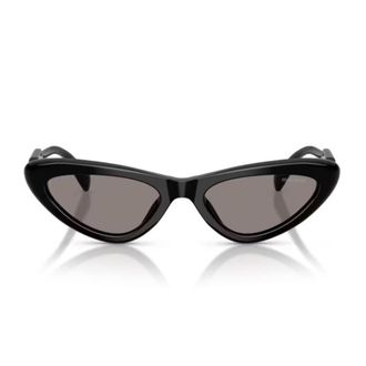 Miu Miu Vertical Logo Cat-Eye Sunglasses in Black Acetate