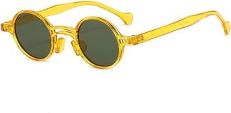 Generic Small Frame Round Mens Sunglasses Outdoor Commuter Women Vacation(Green)