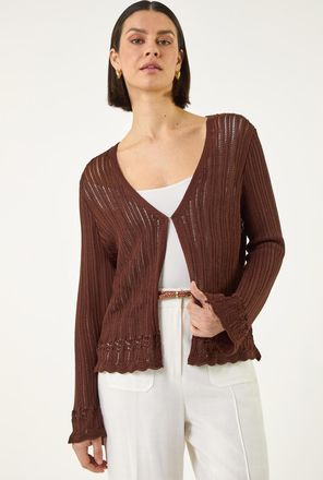Roman Light Ribbed Knit Cardigan