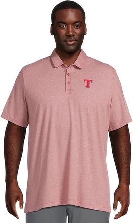 Travis Mathew Texas Rangers The Zinna Polo Mens Short Sleeve Knit Heather Cardinal : MD, Cotton/Polyester