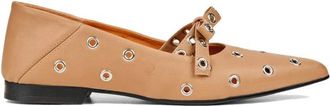 Munthe Camelkleurige leren ballerinas - Dames - Ballerinas - Bruin - 40 EU - Leer - Schoenen
