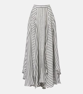 Ralph Lauren Collection Shamus striped linen maxi skirt