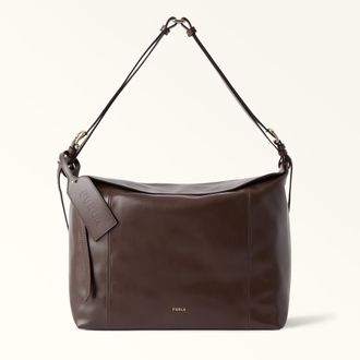 Furla Ginevra Borsa A Spalla L Espresso Marrone Pelle Di Vitello Varrenne Donna