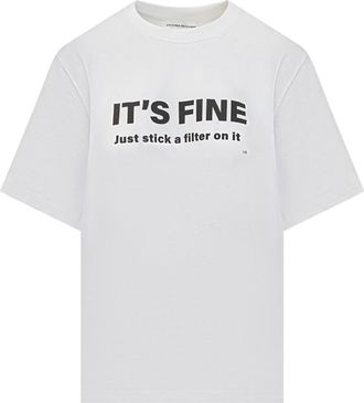 Victoria Beckham White Graphic Crew Neck T-Shirt
