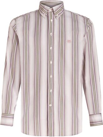 Etro stripe-print button-down shirt - men - Cotton - 40 - Neutrals