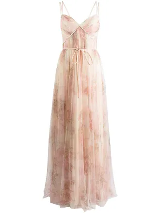 Notte By Marchesa Florence floral-print dress - women - Polyester - 16 - Pink