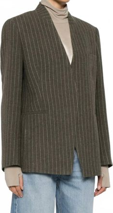 Christian Wijnants Womens Jorolo Jacket In Khaki Stripe