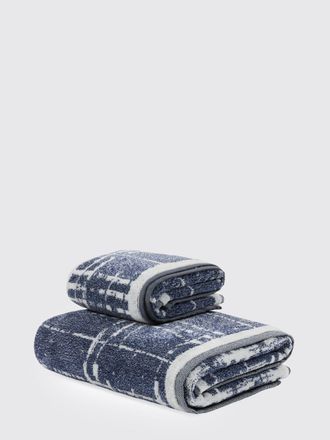 Trussardi Set 2 asciugamani Mhambi in spugna di cotone con motivo check