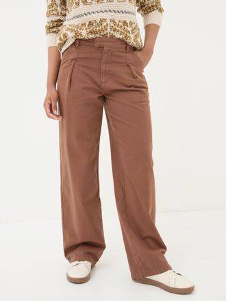 Fat Face FatFace Saffron Brown Wide Leg Twill Trousers
