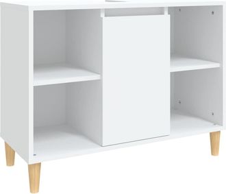 vidaXL Armario Para Lavabo Madera Contrachapada Blanco 80x33x60 Cm Vidaxl
