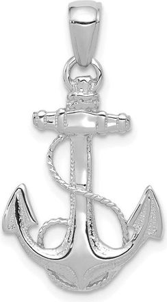 Diamond2Deal 14K White Gold Solid Polished Anchor Pendant