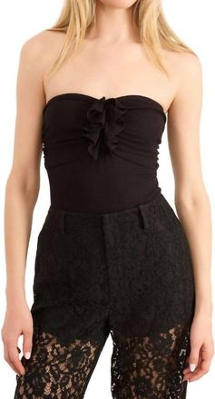 Cami NYC Livvy Strapless Rib Knit Bodysuit In Black