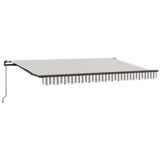 vidaXL Toldo Retr&aacute;ctil Gris Claro Y Blanco. 3,5 X 2 M Tela Vidaxl