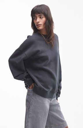 Topshop Premium Seam Cotton Blend Sweatshirt in Charcoal at Nordstrom Rack, Size Small