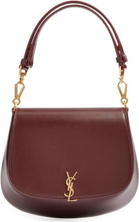Saint Laurent Mini Voltaire Box Leather Top Handle Bag in Rouge Cabernet at Nordstrom