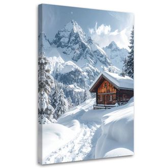 Feeby Impresi&oacute;n De Imagen, Paisaje Invierno Caba&ntilde;as De Monta&ntilde;a Bosque Monta&ntilde;as, 80x120