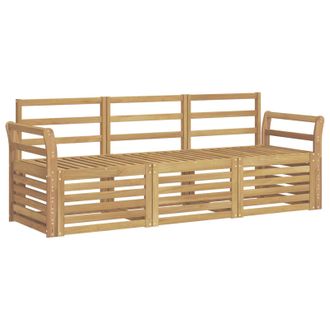 vidaXL Juegos De Sof&aacute;s 3 Uds. Blanco Madera De Acacia S&oacute;lida Vidaxl