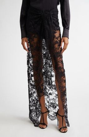 Dolce & Gabbana Long Chantilly Lace Skirt in Nero at Nordstrom, Size 6 Us