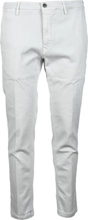 Replay Slim Fit Ankle-Length White Pants With Minimalist Design