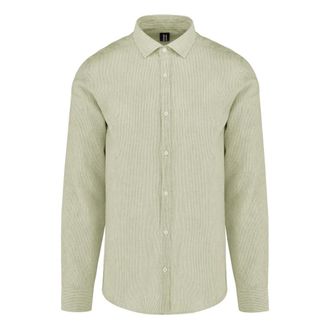 Bomboogie Camicia slim fit in lino e cotone-GREEN-L - - Shirts - Uomo - Verde - L