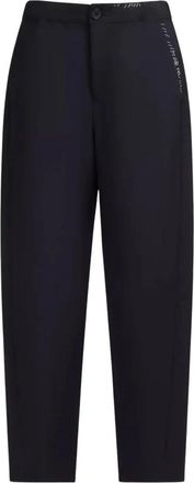 Marni Navy Wool Zipper Pants - Dames - Broeken - Blauw - S - Wol - Broeken