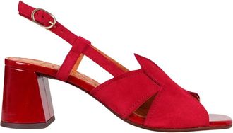 Chie Mihara Rutter Sandalen met Hak en Gesp - Dames - Sandalen met hakken - Rood - 40 EU - Leer - Schoenen