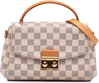 Louis Vuitton Borsa a tracolla Croisette in tela Damier Azur 2015 - Bianco