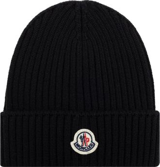 Moncler Berretto in lana con patch logo - - Accessories - unisex - Nero - M