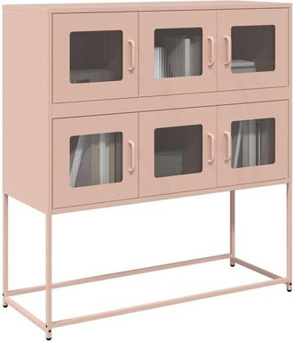 vidaXL Credenza Rosa 100,5x39x107 cm in Acciaio Laminato a Freddo - Vidaxl