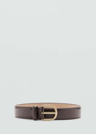 Mango Cintura pelle fibbia marrone - Uomo - 100 - MANGO MAN