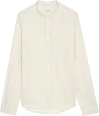Zadig&Voltaire Overhemden, Heren, Beige, M, Katoen, Stijlvol Overhemd