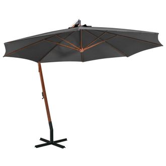 vidaXL Vidaxl - Sombrilla Jard&iacute;n Colgante Palo Madera Abeto Antracita 3,5x2,9 M