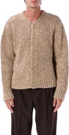 Sunflower Textured Knit Cardigan with Subtle V-Neck and Corozo Buttons