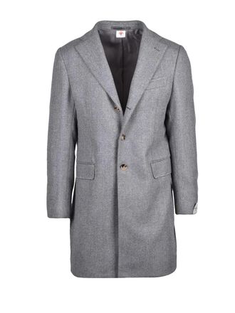 LUIGI BORRELLI NAPOLI Grey Virgin Wool-Cashmere Coat