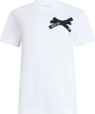 Patou White Crew Neck Bow T-Shirt