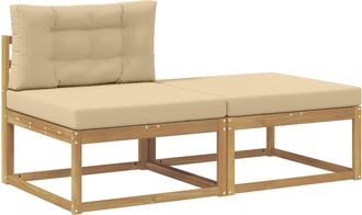 vidaXL 2 Pieza Reposapi&eacute;s De Exterior Poli&eacute;ster Blanco Vidaxl