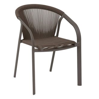 Hesperide Hesperide - Sill&oacute;n De Jard&iacute;n Apilable Riu De Aluminio Con Revestimiento Epoxi, Color Verde Weng&eacute; Y Pralin&eacute; - Hesp&eacute;ride
