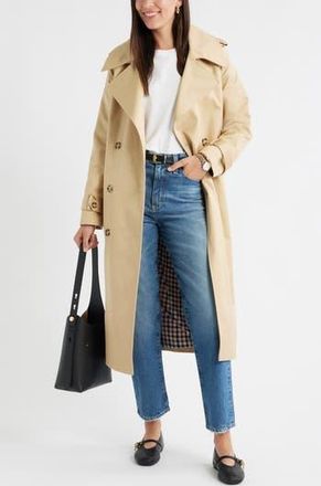 Caslon Cotton Trench Coat in Tan Shore at Nordstrom Rack, Size X-Large