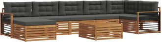 vidaXL Conjunto De Sof&aacute;s De Exterior 8 Uds. Natural Y Antracita Vidaxl