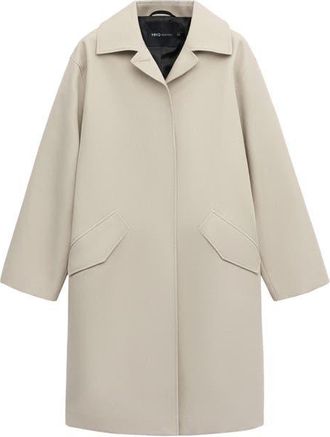 Mango Cotton Twill Trench Coat in Light/Pastel Grey at Nordstrom, Size X-Large