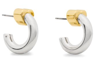 Kate Spade New York Geo Pop Huggies Womens Earring Gold Silver