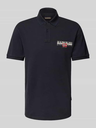 Napapijri Slim Fit Poloshirt mit Label-Print Modell AYLMER in Black, Gr&ouml;&szlig;e XXXL
