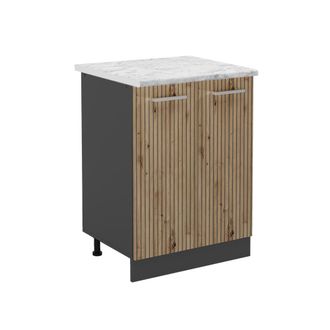Vicco Mueble Bajo De Cocina R-line, Roble Artesanal, 60 Cm, Et M&aacute;rmol