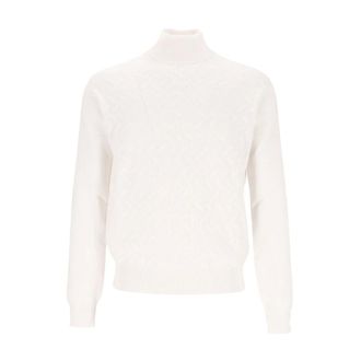 Corneliani Truien & Vesten, Heren, Wit, L, Wol, Trui met hoge hals van wol