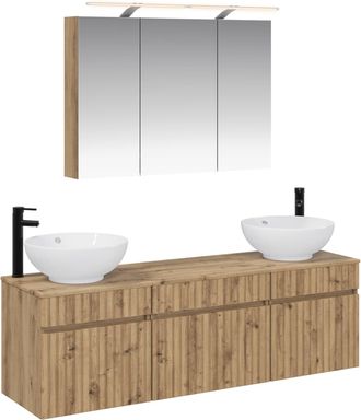 vidaXL Set Di Armadi Da Bagno 4 Pz Rovere Artigianale Vidaxl