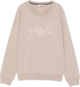 Liu Jo rhinestone-embellished sweatshirt - Neutrals