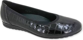 Gabor Womens Croc Ballet Flats In Black