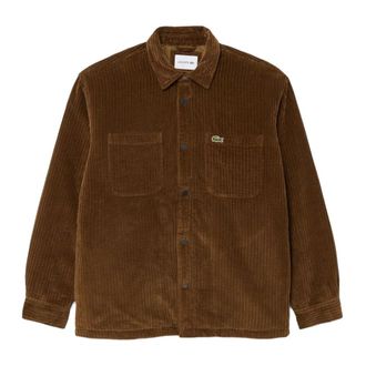 Lacoste Ch8840 Gewatteerd Corduroy Overshirt - Heren - Overhemden - Bruin - Maat: S Corduroy
